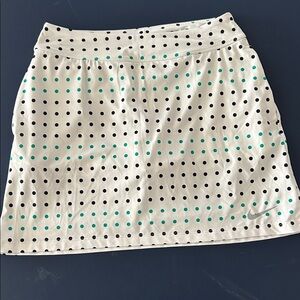 Nike Women's Mini Skirt - White with Black and Green Dots